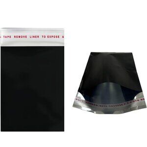100 Pcs Black Metallic Foil Mailers Self Seal Poly Mailer